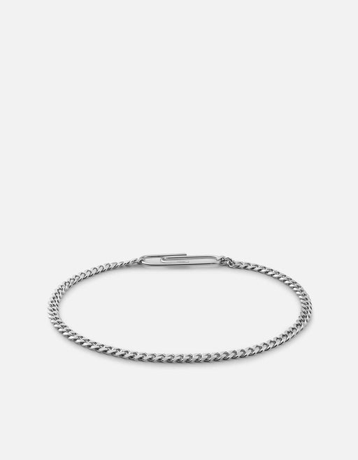 Miansai Bracelets Cuban Link Paper Clip Bracelet, Sterling Silver