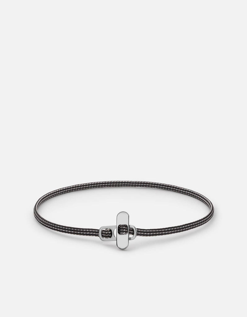 Miansai Bracelets Metric 2.5mm Rope Bracelet, Sterling Silver Black/Grey / M / Monogram: No
