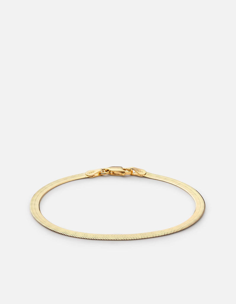 Miansai Bracelets Herringbone Bracelet, Gold Vermeil Polished Gold / S