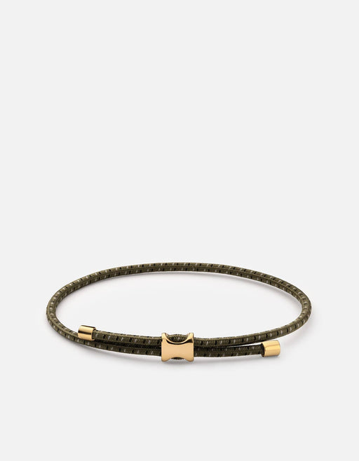 Miansai Bracelets Orson Pull Bungee Rope Bracelet, Gold Vermeil Hunter/Black / O/S