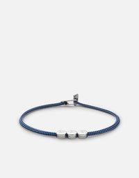 Miansai Bracelets Type Metric 2.5mm Rope Bracelet, Sterling Silver/Dark Blue 3 Letters / Dark Blue / S / Monogram: Yes