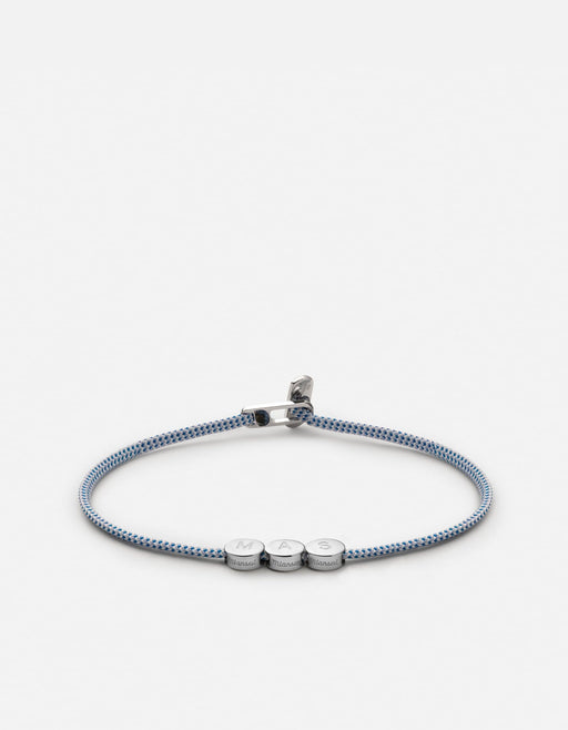 Miansai Bracelets Type Metric 2.5mm Rope Bracelet, Sterling Silver/Light Blue 3 Letters / Light Blue / S / Monogram: Yes