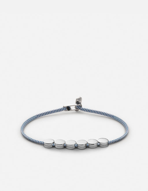 Miansai Bracelets Type Metric 2.5mm Rope Bracelet, Sterling Silver/Light Blue 6 Letters / Light Blue / S / Monogram: Yes