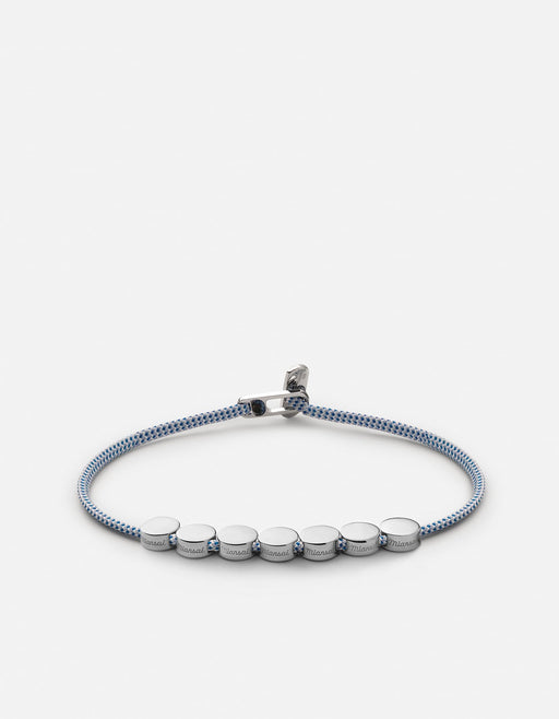 Miansai Bracelets Type Metric 2.5mm Rope Bracelet, Sterling Silver/Light Blue 7 Letters / Light Blue / S / Monogram: Yes