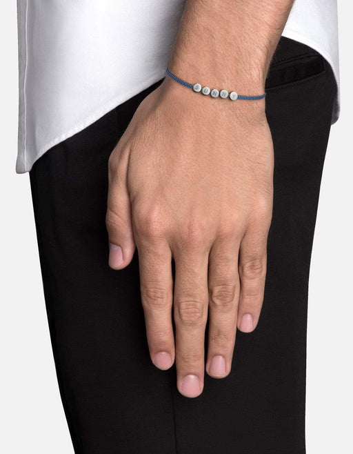 Miansai Bracelets Type Metric 2.5mm Rope Bracelet, Sterling Silver/Dark Blue