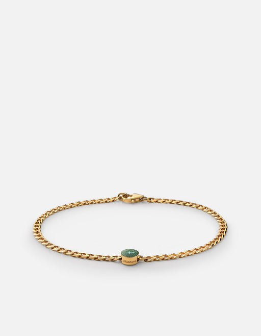 Miansai Bracelets Dove Type Chain Bracelet, Gold Vermeil No Letter / Teal / S / Monogram: No