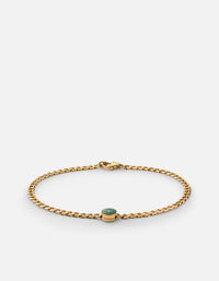 Miansai Bracelets Dove Type Chain Bracelet, Gold Vermeil No Letter / Teal / S / Monogram: No