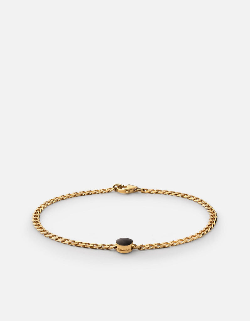 Miansai Bracelets Volcan Type Chain Bracelet, Gold Vermeil No Letter / Black / S / Monogram: No