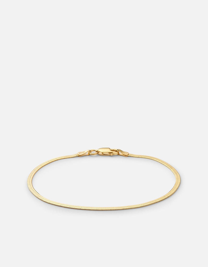Miansai Bracelets 1.7mm Herringbone Bracelet, Gold Vermeil Polished Gold / S