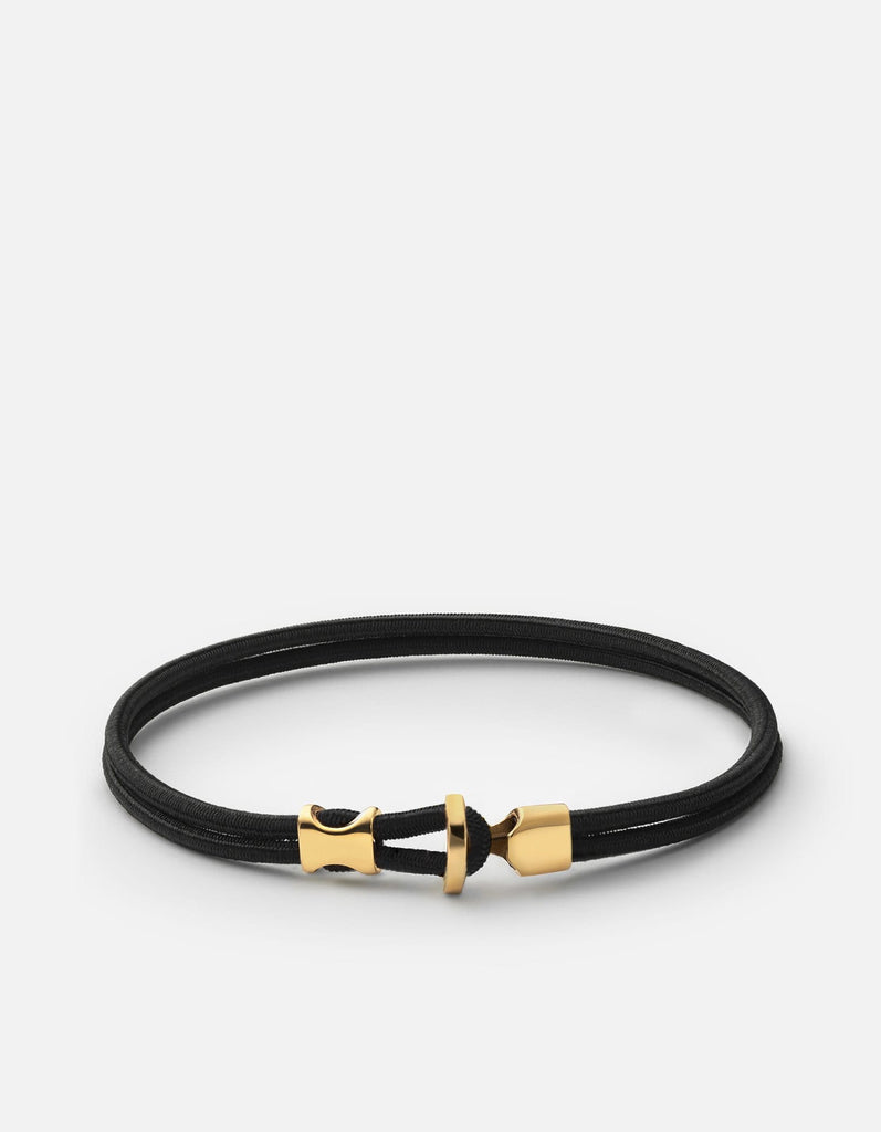 Miansai Bracelets Orson Loop Bungee Rope Bracelet, Gold Vermeil Black / S