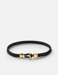 Miansai Bracelets Orson Loop Bungee Rope Bracelet, Gold Vermeil Black / S