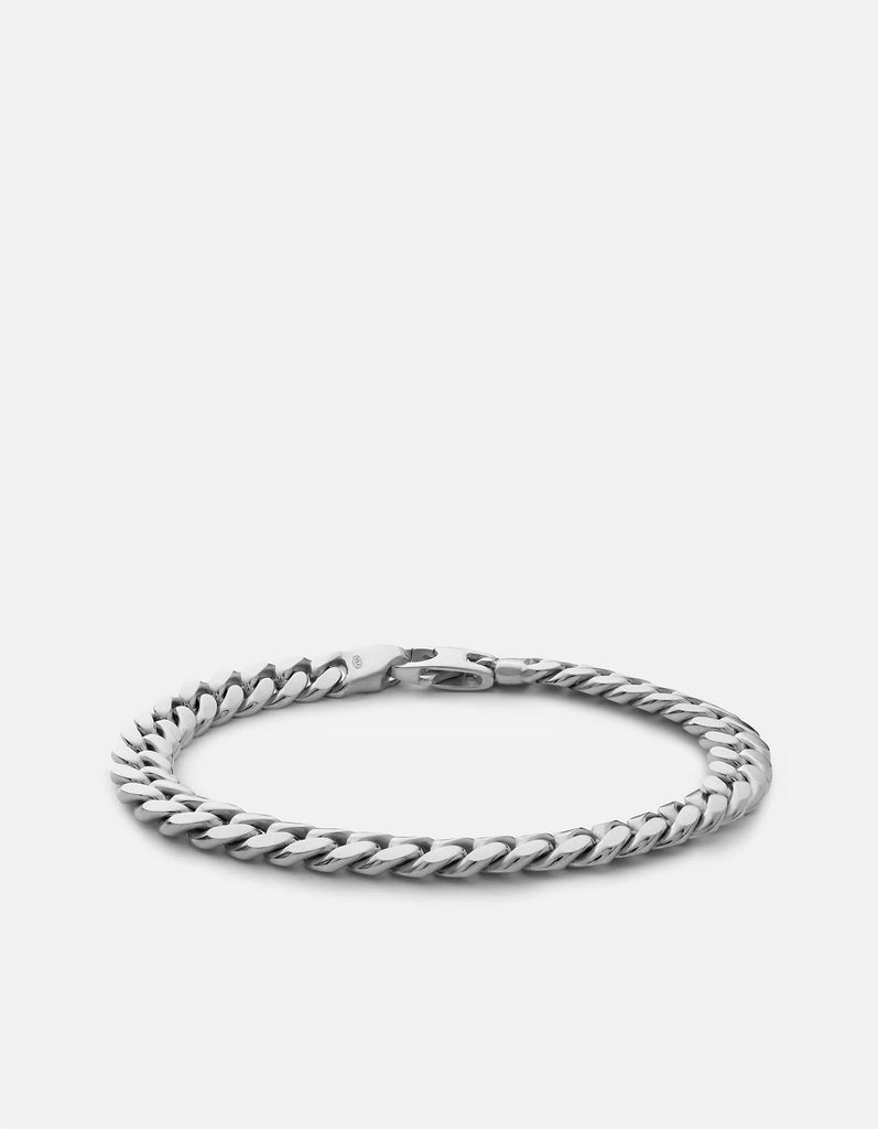 Miansai Bracelets 6.5mm Cuban Chain Bracelet, Sterling Silver Polished Silver / S / Monogram: No