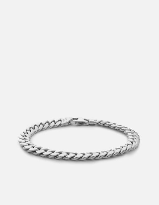 Miansai Bracelets 6.5mm Cuban Chain Bracelet, Sterling Silver Polished Silver / M / Monogram: Yes