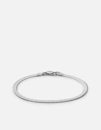 Miansai Bracelets 3mm Herringbone Bracelet, Sterling Silver Polished Silver / S
