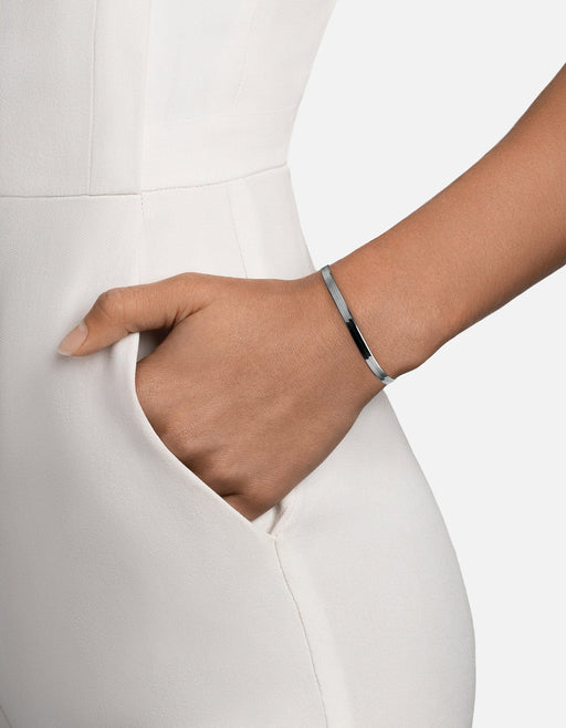Miansai Bracelets 3mm Herringbone Bracelet, Sterling Silver Polished Silver / S