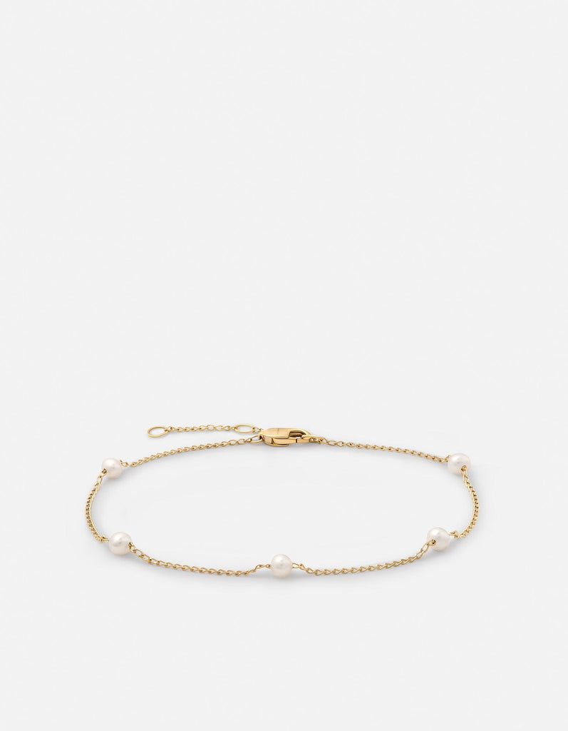 Miansai Bracelets Tiana Pearl Bracelet, 14k Gold Polished Yellow Gold w/Pearl / S