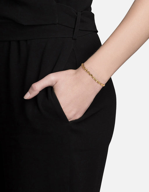 Miansai Bracelets Pyper Link Puff Bracelet, Gold Vermeil Polished Yellow Gold / S