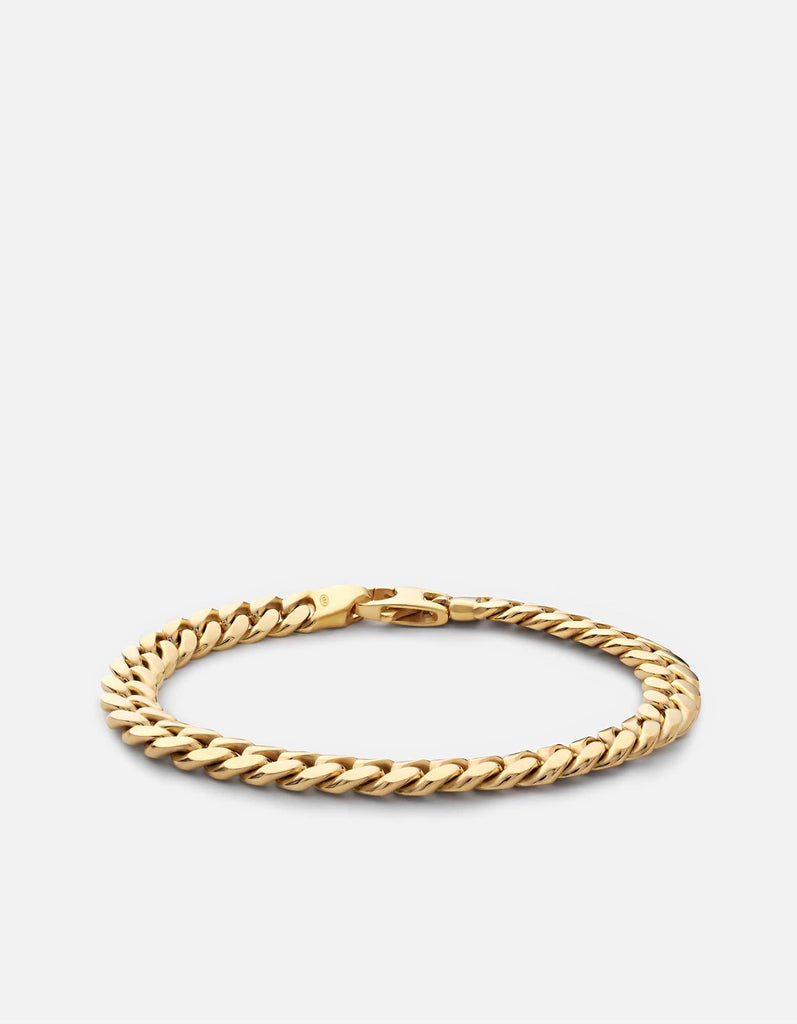 Miansai Bracelets 6.5mm Cuban Chain Bracelet, Gold Vermeil Polished Gold / S / Monogram: No