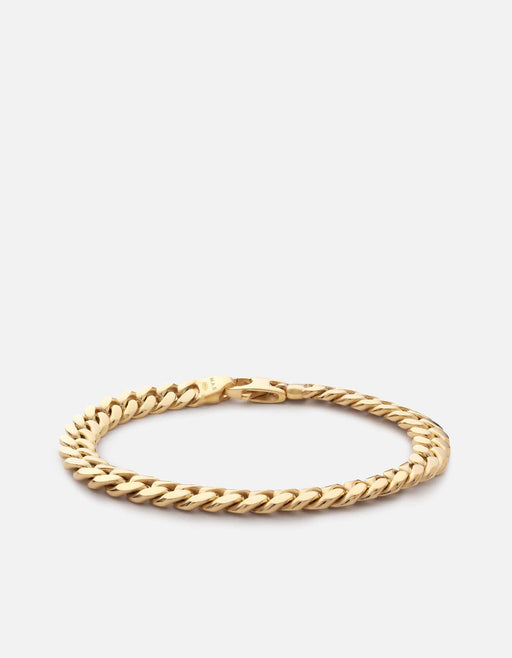Miansai Bracelets 6.5mm Cuban Chain Bracelet, Gold Vermeil Polished Gold / M / Monogram: Yes