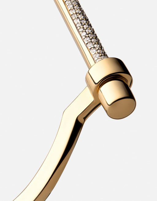 Miansai Cuffs Thin Modern Screw Cuff, 14k Gold Pavé Polished Gold/Pave / S