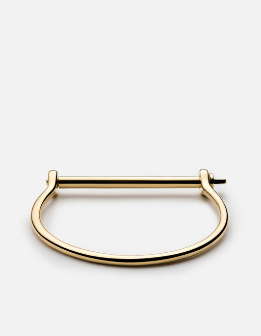 Miansai Cuffs Thin Screw Cuff, 14k Gold Pavé Bar Polished 14k Gold/Pave / S
