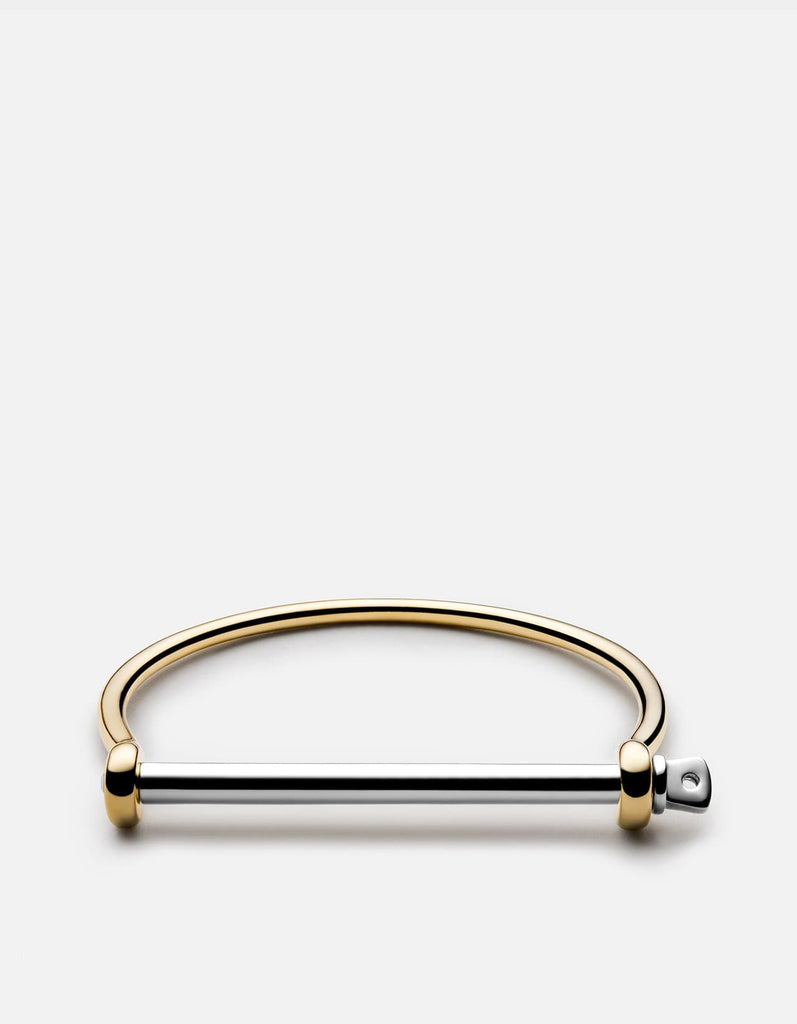 Miansai Cuffs Thin Screw Cuff, Gold/Silver Polished Gold/Silver / S