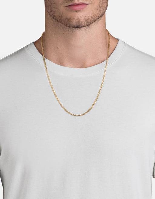 Miansai Necklaces 3mm Cuban Chain Necklace, 14k Matte Gold Matte Gold / 24 in.
