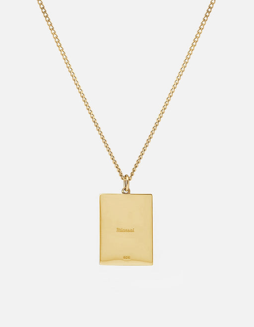 Miansai Necklaces Poppy Frame Necklace, Gold Vermeil/Sapphire Polished Gold/White Sapphire / 21 in.