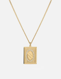 Miansai Necklaces Frame Necklace, Gold Vermeil/Sapphire Polished Gold/White Sapphire / 21 in.
