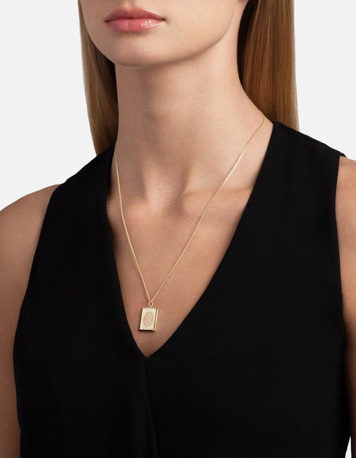 Miansai Necklaces Frame Necklace, Gold Vermeil/Sapphire Polished Gold/White Sapphire / 21 in.