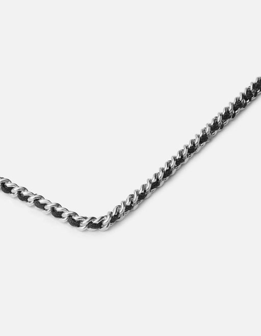 Miansai Necklaces 2mm Woven Chain Necklace, Sterling Silver Black / 18 in.