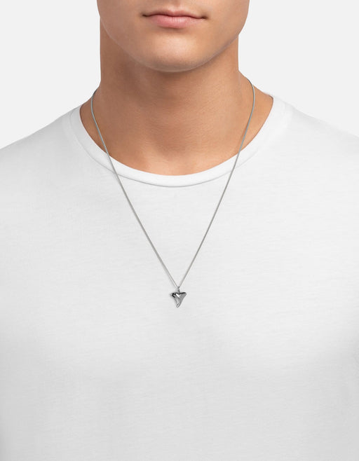 Miansai Necklaces Shark Tooth Necklace, Sterling Silver Polished Silver / 24 in.