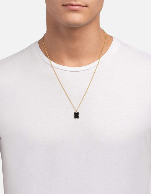 Miansai Necklaces Lennox Onyx Necklace, Gold