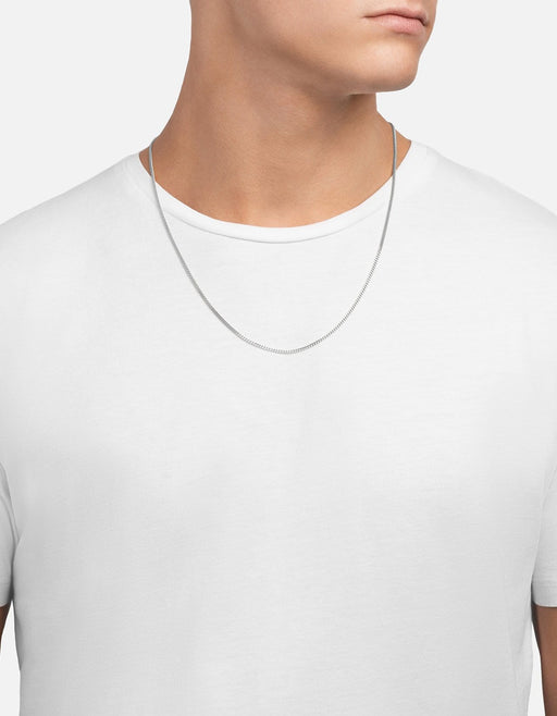 Miansai Necklaces 2mm Cuban Chain Necklace, Polished Silver