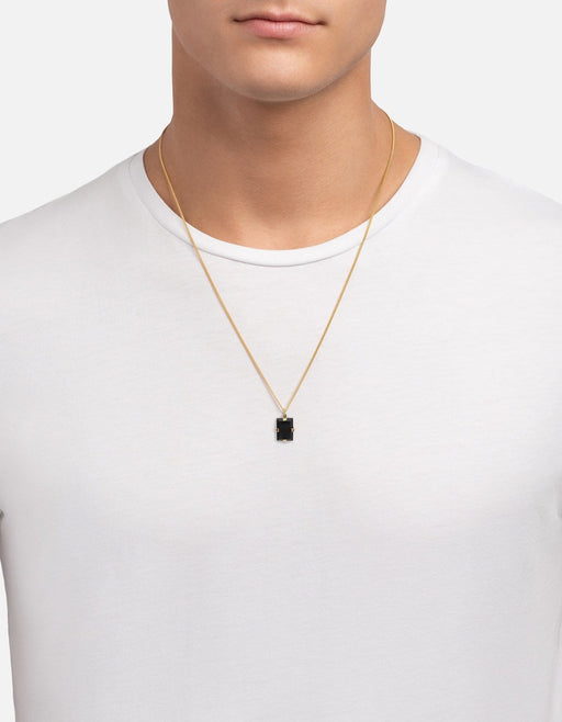 Miansai Necklaces Lennox Onyx Necklace, 14k Gold