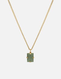 Miansai Necklaces Lennox Jasper Green Necklace, Gold Jasper Green/14k Gold / 24 in. / Monogram: No