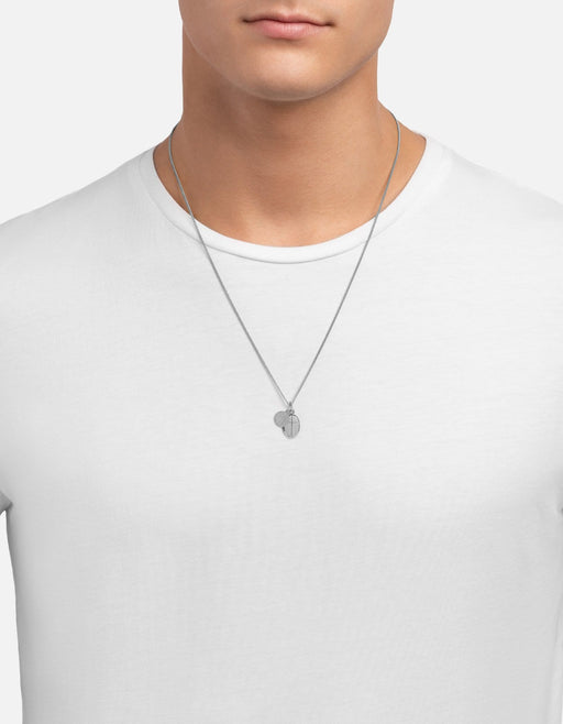 Miansai Necklaces Croix + Mini St Christopher Necklace, Sterling Silver