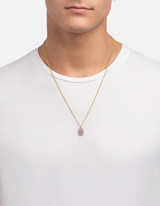 Miansai Necklaces Lennox Agate Necklace, Gold Vermeil