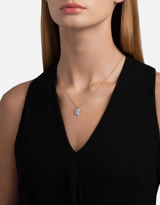 Miansai Necklaces Lennox White Agate Necklace, Gold Vermeil