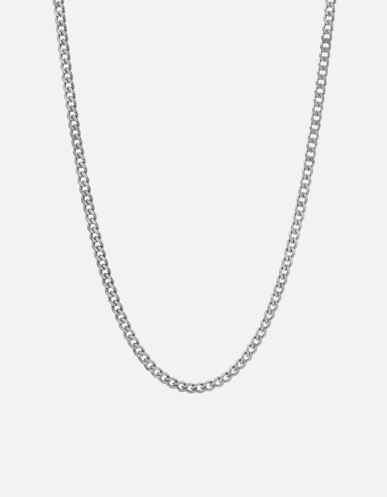 Miansai Necklaces 4mm Cuban Chain Necklace, Sterling Silver Polished Silver / 22 in.