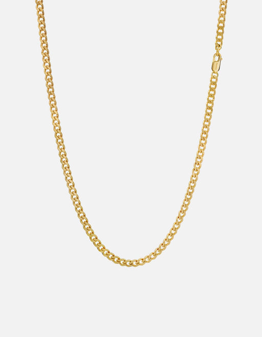 Miansai Necklaces 4mm Cuban Chain Necklace, Gold Vermeil Polished Gold / 22 in.