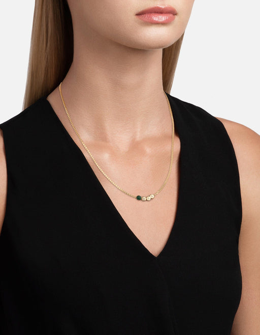Miansai Necklaces Dove Type Chain Necklace, Gold Vermeil/Teal