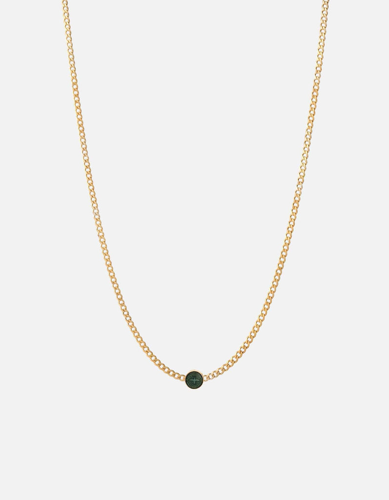 Miansai Necklaces Dove Type Chain Necklace, Gold Vermeil/Teal 3 Letters / Teal / 24 in. / Monogram: Yes