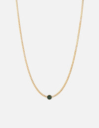 Miansai Necklaces Dove Type Chain Necklace, Gold Vermeil/Teal 3 Letters / Teal / 24 in. / Monogram: Yes
