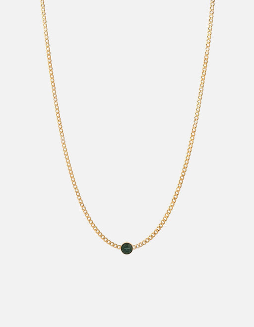 Miansai Necklaces Dove Type Chain Necklace, Gold Vermeil No Letter / Teal / 24 in. / Monogram: No