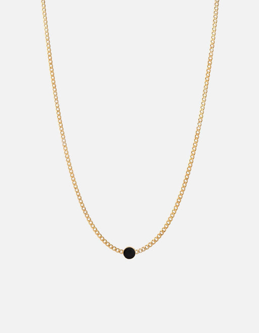 Miansai Necklaces Volcan Type Chain Necklace, Gold Vermeil 1 Letter / Black / 24 in. / Monogram: Yes