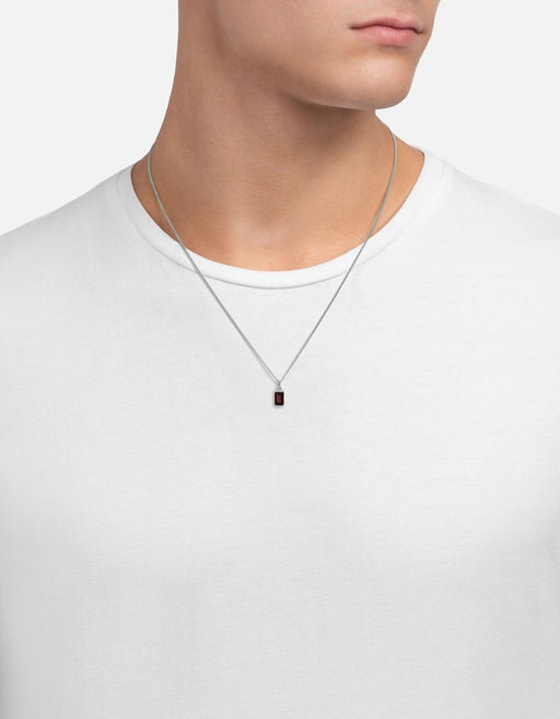 Miansai Necklaces Valor Garnet Necklace, Sterling Silver Red / 21 in.