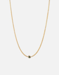 Miansai Necklaces Opus Chalcedony Type Chain Necklace, Gold Vermeil/Green 1 Letter / Green / 24 in. / Monogram: Yes