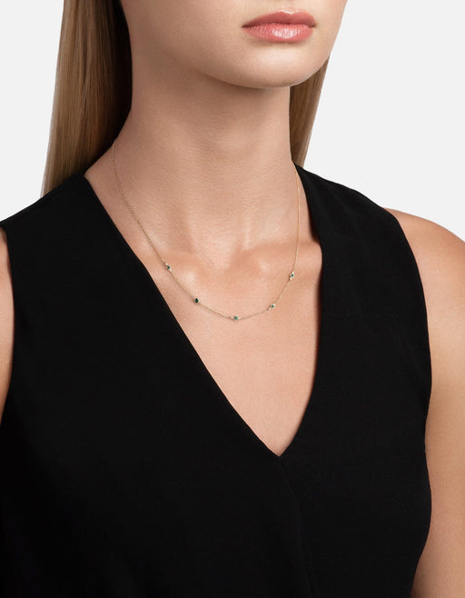 Miansai Necklaces Zaha Chalcedony Necklace, 14k Gold Pavé Green / 16-18 in.