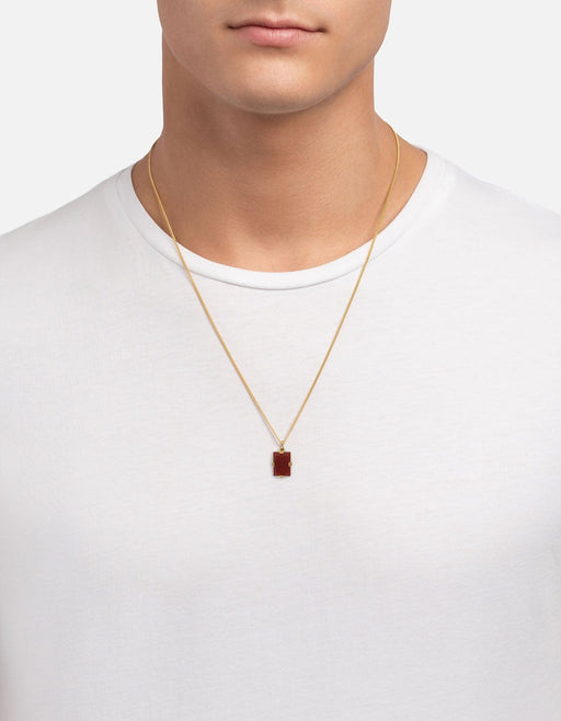 Miansai Necklaces Lennox Cornelian Necklace, Gold Vermeil